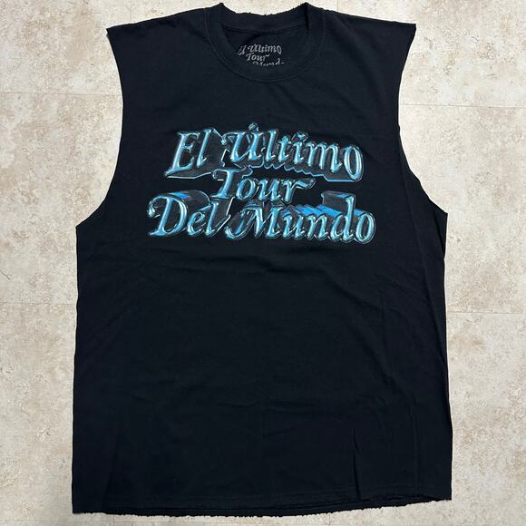 Bad Bunny El Último Tour Del Mundo Distressed Cutoff Tank Top T-Shirt - Picture 1 of 3